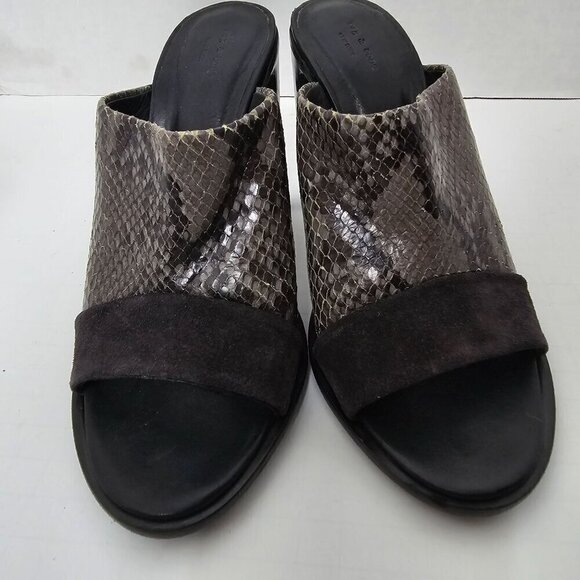 Rag & Bone Tristan Snake Print Python Mule Sandal High Heels - Picture 4 of 12